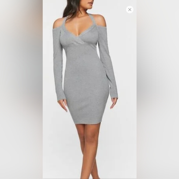 NWT Gauze Surplice Halter Mini Dress - Picture 5 of 6